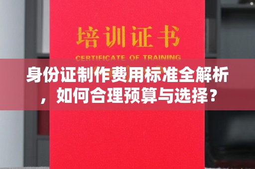 犍为身份证制作费用标准全解析，如何合理预算与选择？